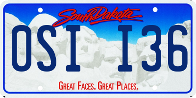 SD license plate 0SII36