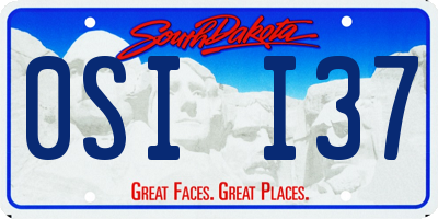 SD license plate 0SII37