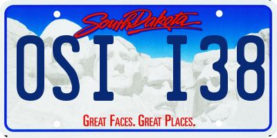 SD license plate 0SII38