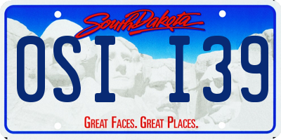 SD license plate 0SII39