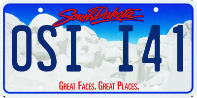 SD license plate 0SII41