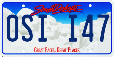 SD license plate 0SII47