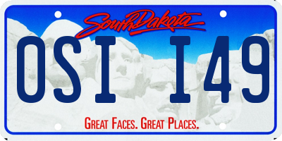SD license plate 0SII49
