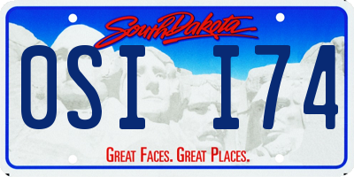 SD license plate 0SII74