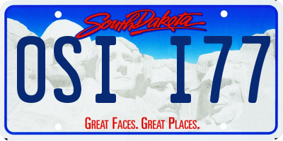 SD license plate 0SII77