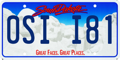 SD license plate 0SII81