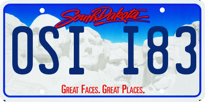SD license plate 0SII83