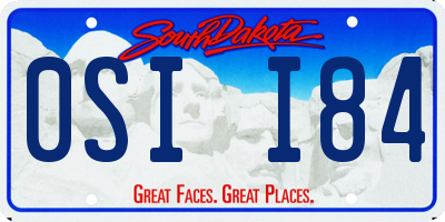 SD license plate 0SII84