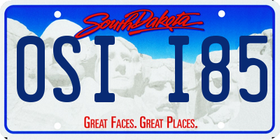 SD license plate 0SII85
