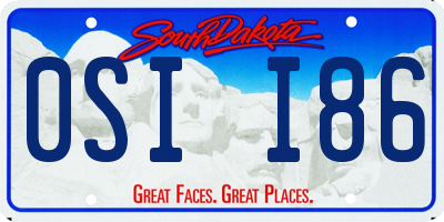 SD license plate 0SII86