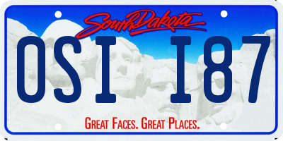 SD license plate 0SII87