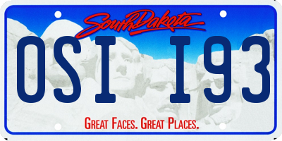 SD license plate 0SII93