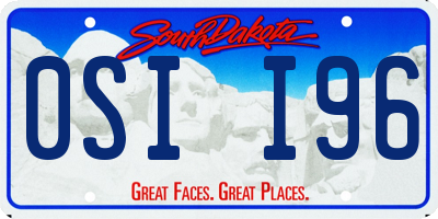 SD license plate 0SII96