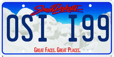 SD license plate 0SII99