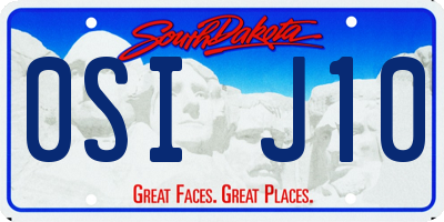 SD license plate 0SIJ10