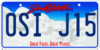 SD license plate 0SIJ15