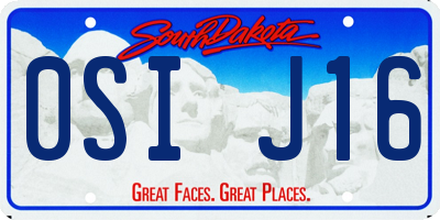 SD license plate 0SIJ16