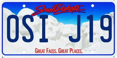 SD license plate 0SIJ19