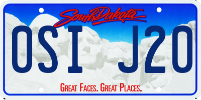 SD license plate 0SIJ20