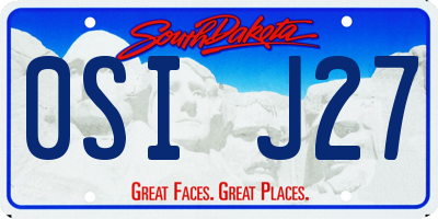 SD license plate 0SIJ27