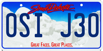 SD license plate 0SIJ30