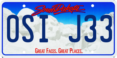 SD license plate 0SIJ33