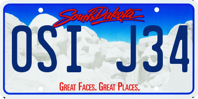 SD license plate 0SIJ34