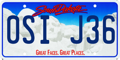 SD license plate 0SIJ36