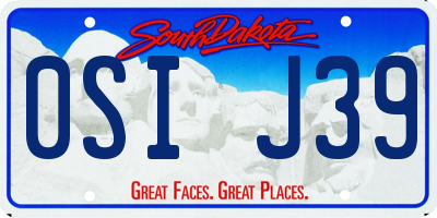 SD license plate 0SIJ39