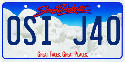 SD license plate 0SIJ40