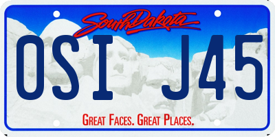 SD license plate 0SIJ45