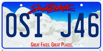 SD license plate 0SIJ46