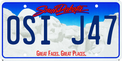 SD license plate 0SIJ47