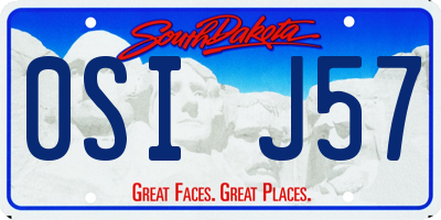SD license plate 0SIJ57