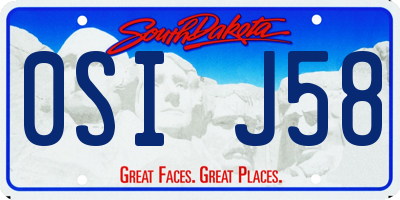 SD license plate 0SIJ58