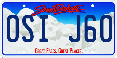 SD license plate 0SIJ60