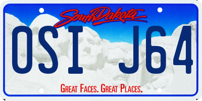 SD license plate 0SIJ64
