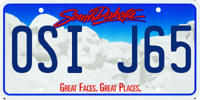 SD license plate 0SIJ65