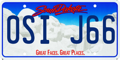 SD license plate 0SIJ66