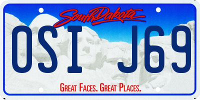 SD license plate 0SIJ69