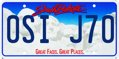 SD license plate 0SIJ70