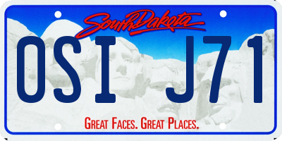 SD license plate 0SIJ71