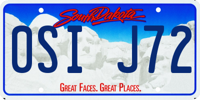 SD license plate 0SIJ72