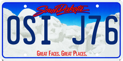 SD license plate 0SIJ76