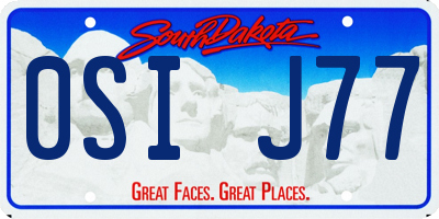 SD license plate 0SIJ77