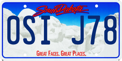 SD license plate 0SIJ78