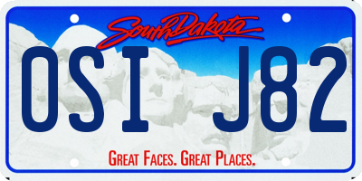 SD license plate 0SIJ82