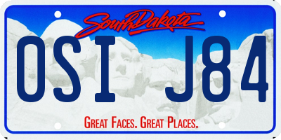 SD license plate 0SIJ84