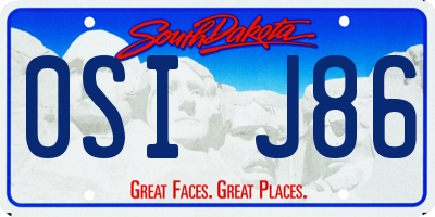 SD license plate 0SIJ86