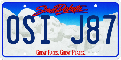 SD license plate 0SIJ87